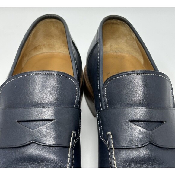 Bruno Magli Navy Blue Leather Penny Loafers main image 13